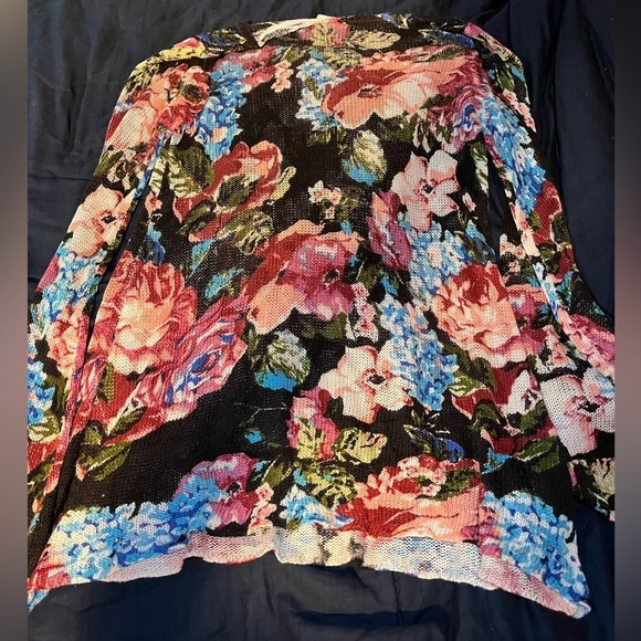 Show Me Your Mumu Floral Festibell Bell Sleeves Knit Sweater Size S Bohemian - Picture 4 of 7